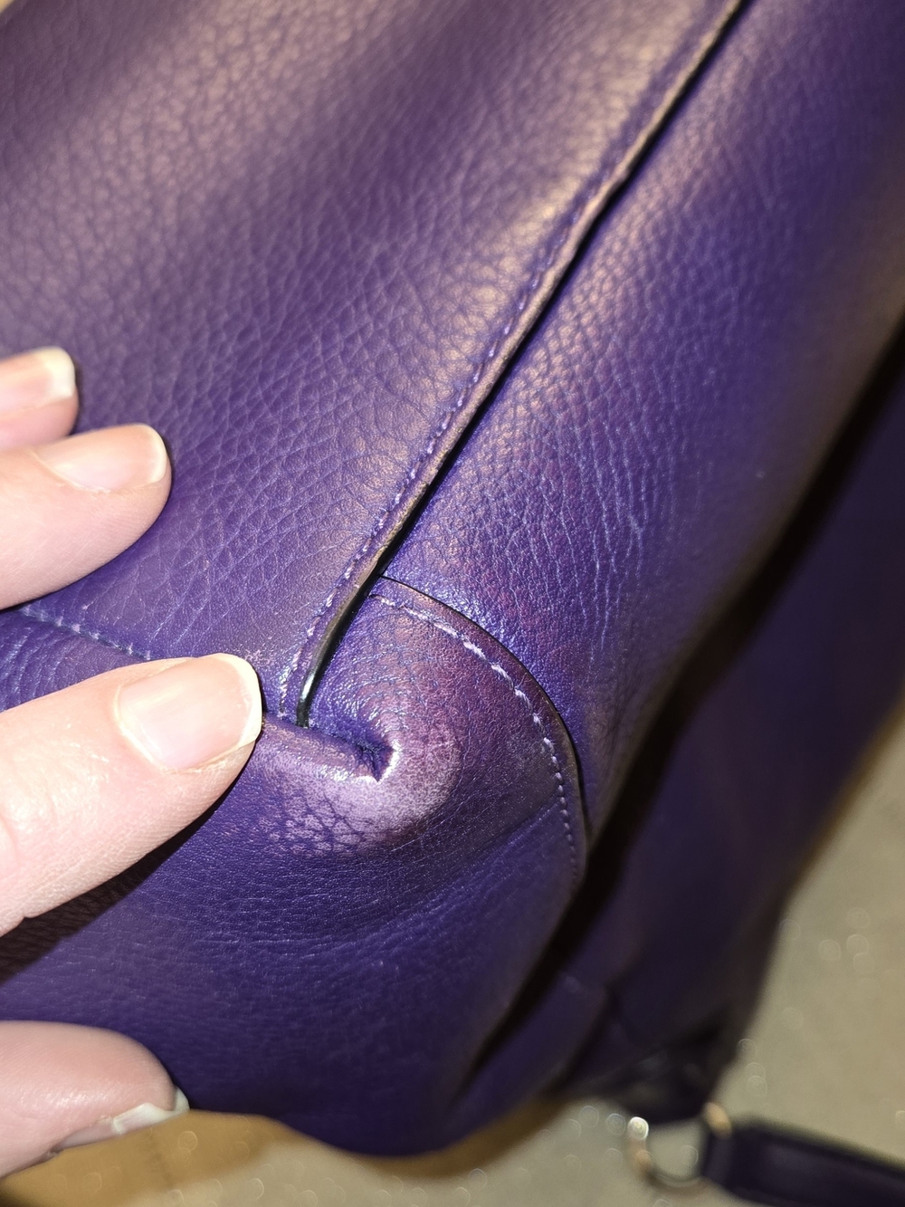Coach Purple Leather Shoulder Tote - Picture 15 of 16